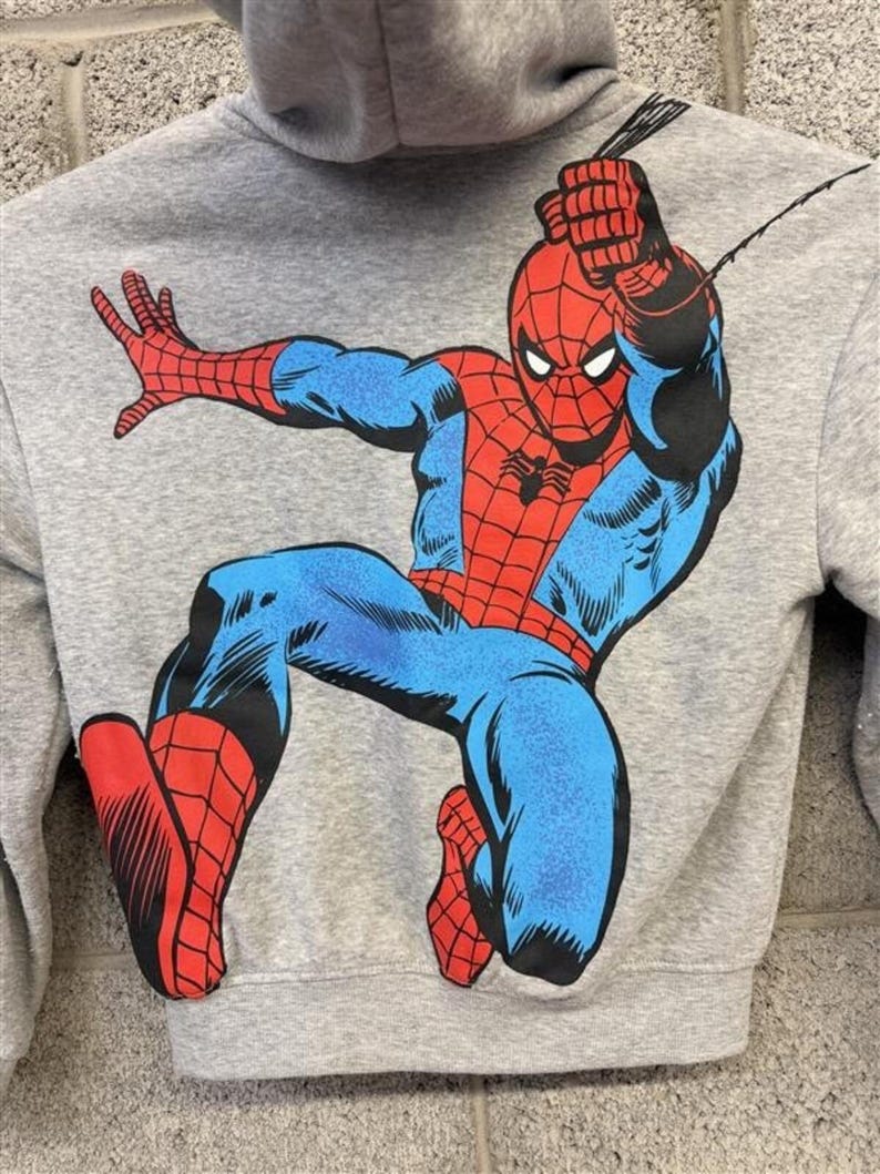 The Amazing Spider-Man Gray Zip-Up Hoodie with Graphic Print image 3