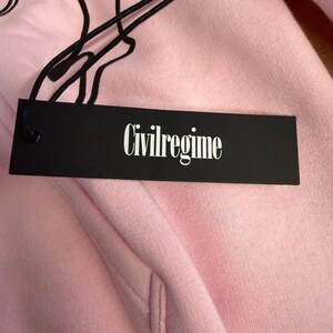 Sudadera con capucha rosa de cremallera completa con estampado urbano estilo Régimen Civil XXL imagen 3