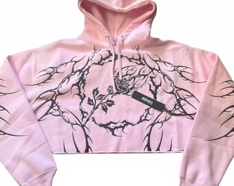 Civil Regime Bloom forever cropped hoodie pink L