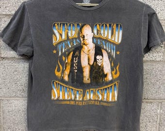 Stone Cold Steve Austin Texas Venom WWE T-Shirt XL Black