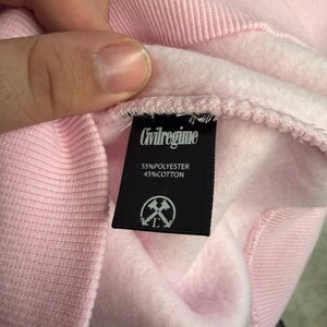 Sudadera con capucha rosa de cremallera completa con estampado urbano estilo Régimen Civil XXL imagen 6