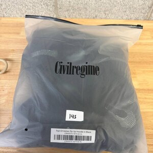 Civil Regime Rhinestone Flame Zip Hoodie XL Black Streetwear afbeelding 8