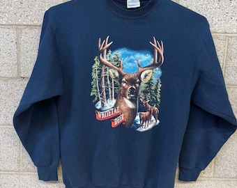 Vintage Whitetail Deer Hunting Crewneck Sweatshirt XXL