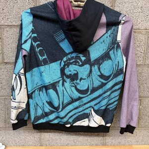 Handmade Spider-Man Symbiote Tapestry Hoodie XL Marvel Style image 2