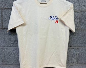 Y2K Kobe Bryant #8 LA Dodgers T-Shirt Cream Lakers Size L