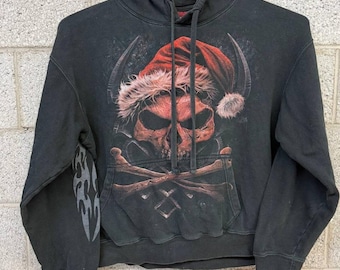 Spiral Direct Skull Santa Gothic Hoodie XXL Black Metal
