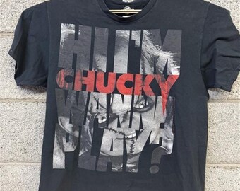 Chucky Horror T-Shirt Size L 2010s Universal Him Wanna Play