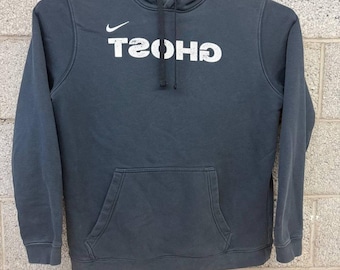 Nike Ghost Distressed Pullover Hoodie Gray Sweatshirt Large