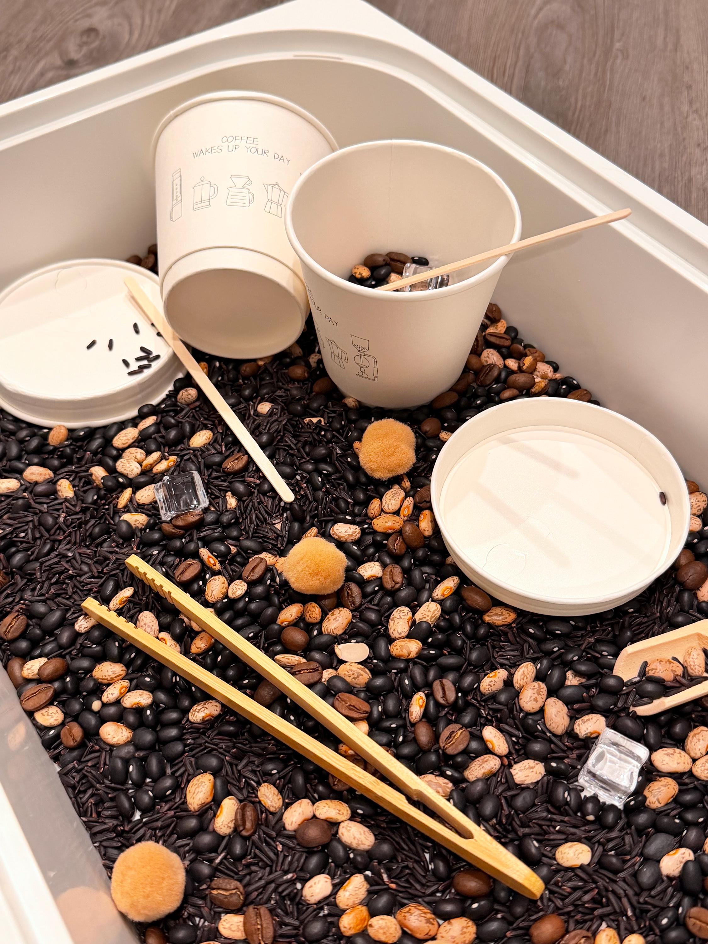 Coffee Shop Sensory Bin Kit, Montessori Preschool Activity, Waldorf ...