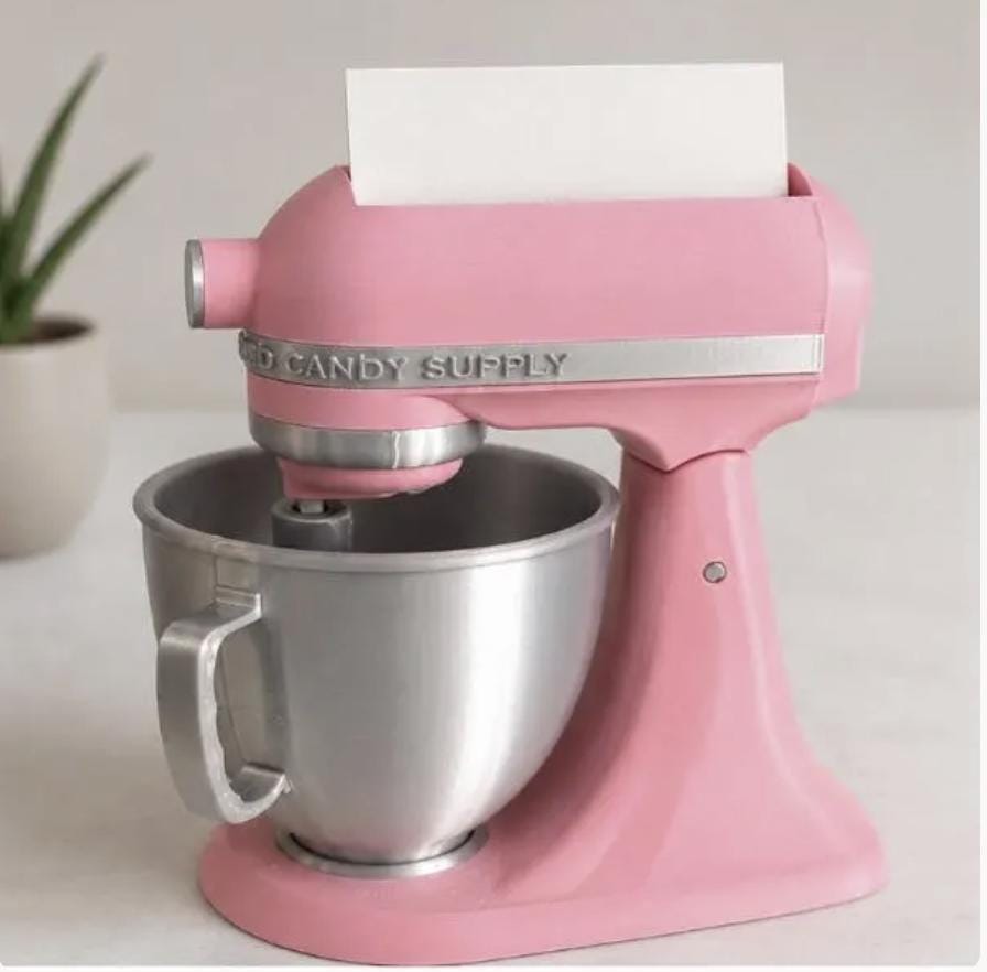 Listing photo: Personalized Stand Mixer Business Card Holder – 3D Printed Desk Organizer, Custom Pen Holder, Bakery Office Decor & Small Business Gift