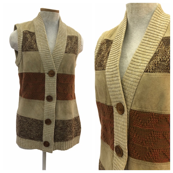 Vintage VTG 1970s 70s Brindl Tan Woven Boho Bohem… - image 1