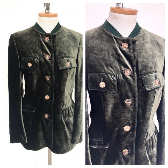 Vintage VTG 70s 1970s Habsberg Austrian Green Velv
