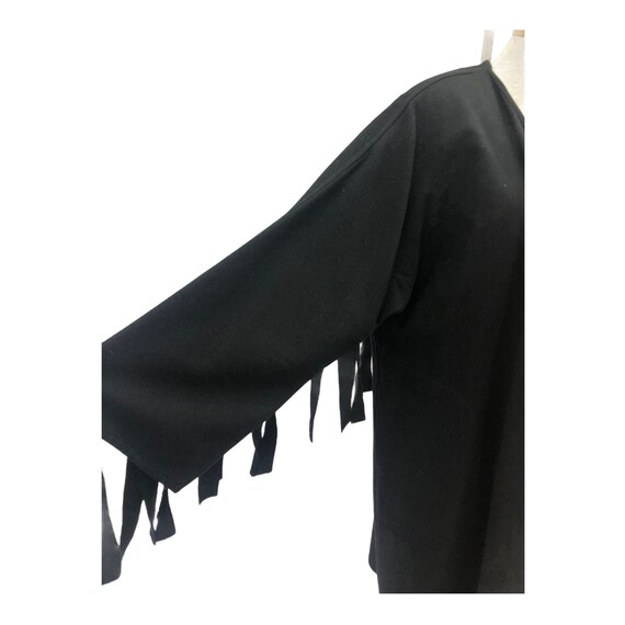 Vintage VTG 1980s 80s Black Yeohlee Fringed Fring… - image 3