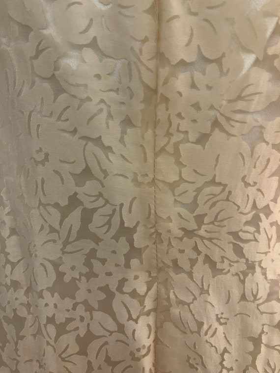 Vintage VTG 1960s 1970s Cream Floral Silk Maxi Dr… - image 4