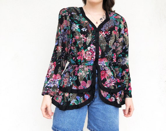 Vintage VTG Designer Diane Freis Fres 1980s 80s Fl