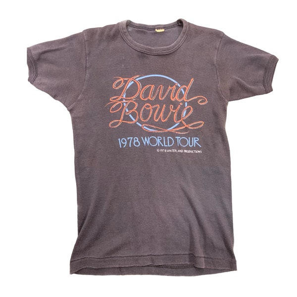 T-shirt MadeWorn David Bowie American Tour 1978 - Crop - Taille M - Occasion