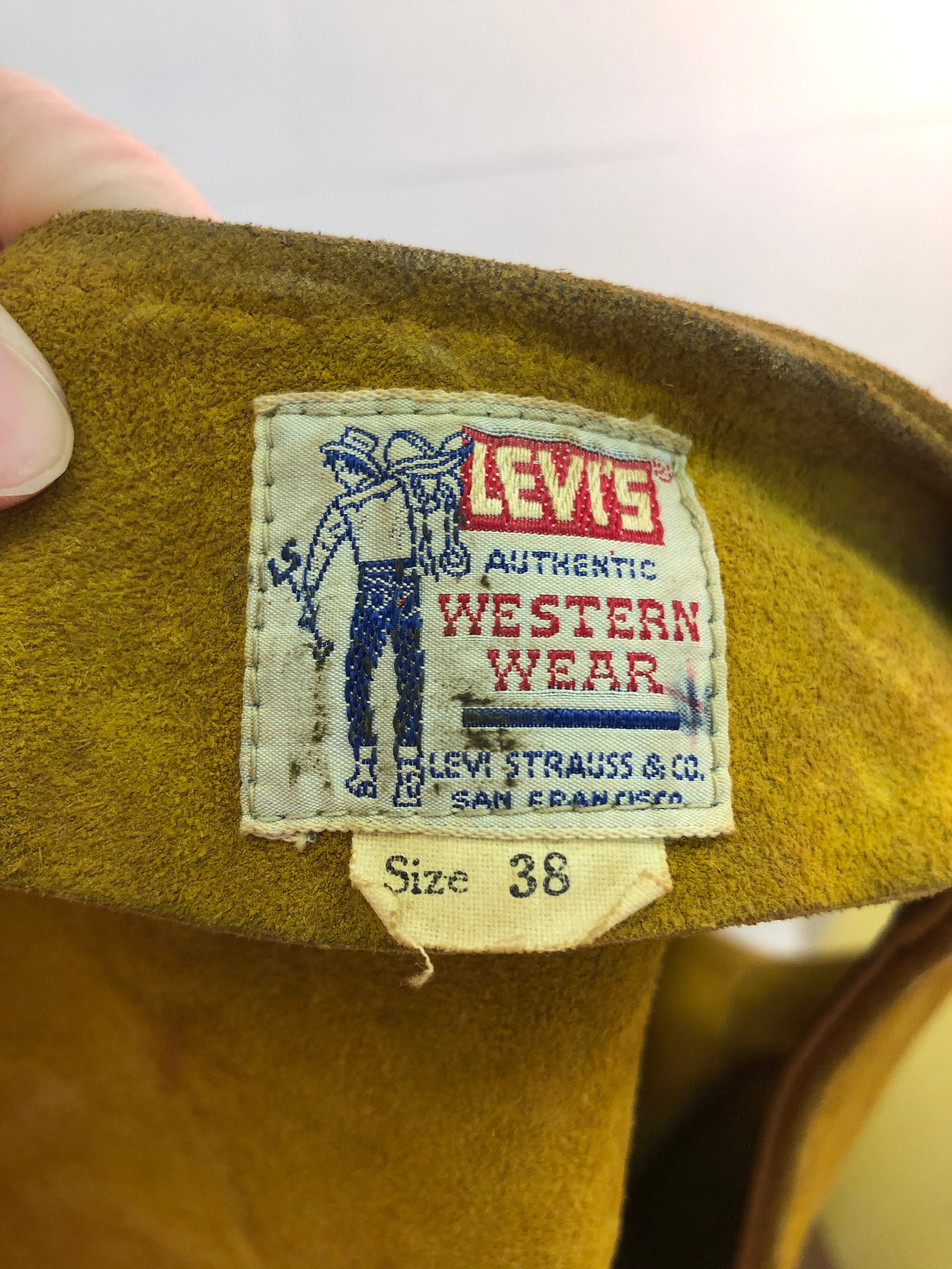 Vintage VTG 1950s RARE Levi's Big E Leather Hide Suede - Etsy