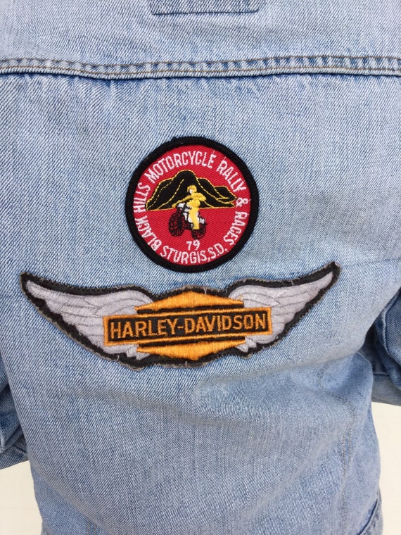 70s orange tab Levi's Harley patched denim jacket