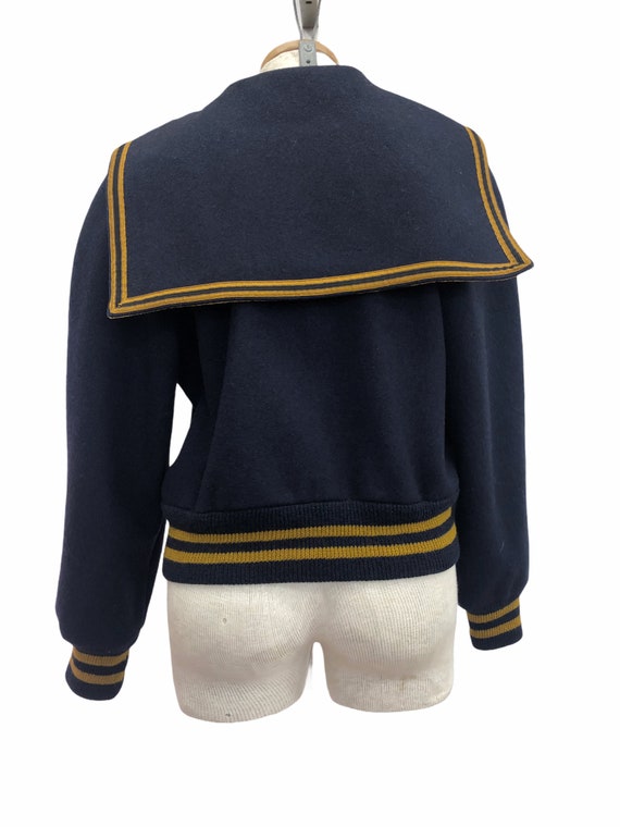 Vintage VTG 1940s 1950s Navy Embroidered Varsity … - image 2