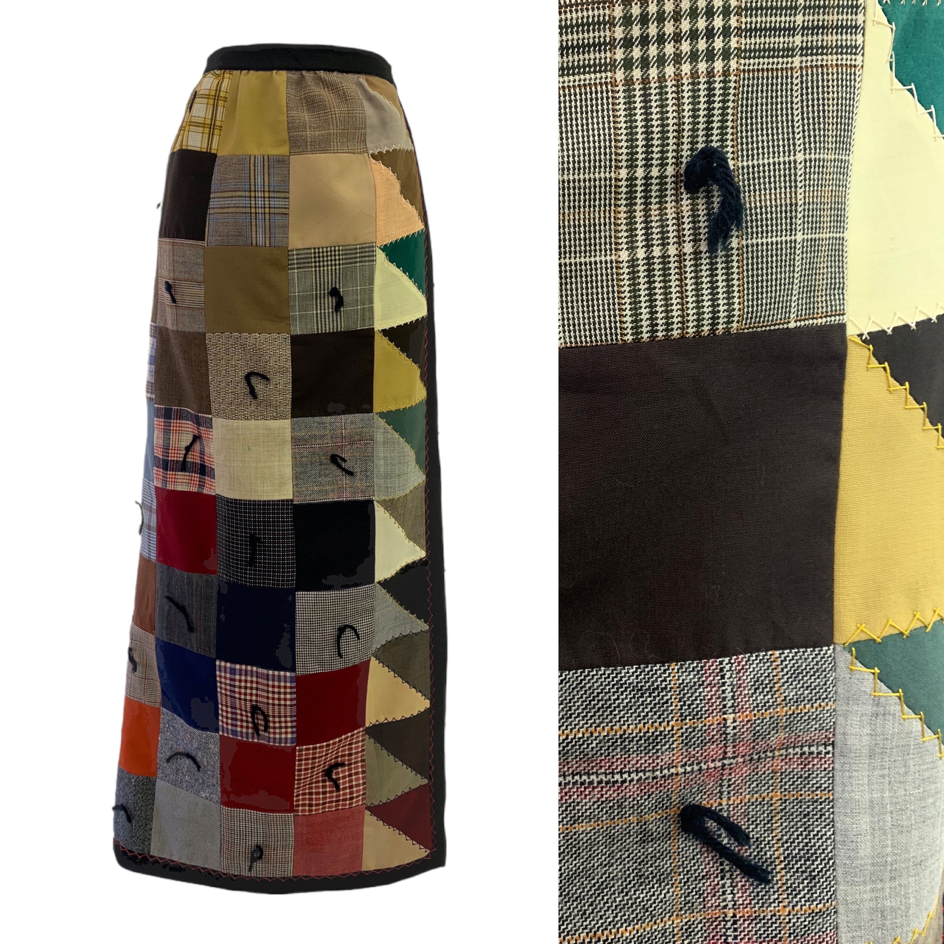 Patchwork Wrap Skirt - Etsy