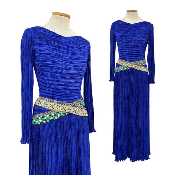 Vtg 80s 1980s Mary Mcfadden Couture Egyptian Revi… - image 1