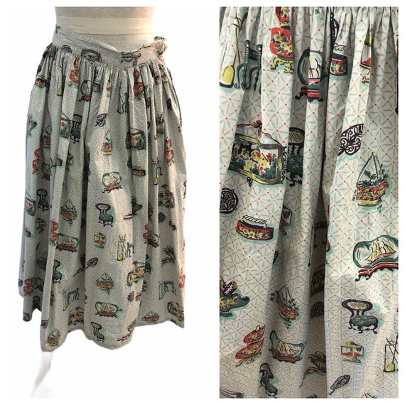 Vintage VTG 1950s 50s Novelty Boat Nautical Patter