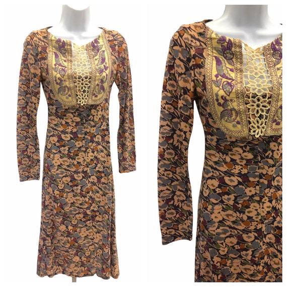 Vintage VTG 1970s 70s Susie Craig Floral Patterned