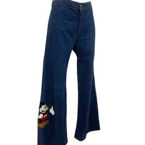 Vtg Vintage 1970s 70s Rare Antonio Guiseppe Mickey Mouse Embroidered Jeans image 5