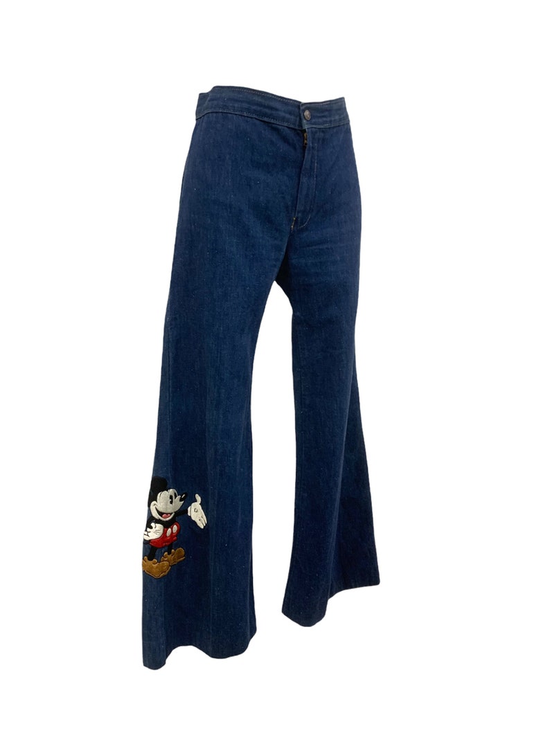 Vtg Vintage 1970s 70s Rare Antonio Guiseppe Mickey Mouse Embroidered Jeans image 5
