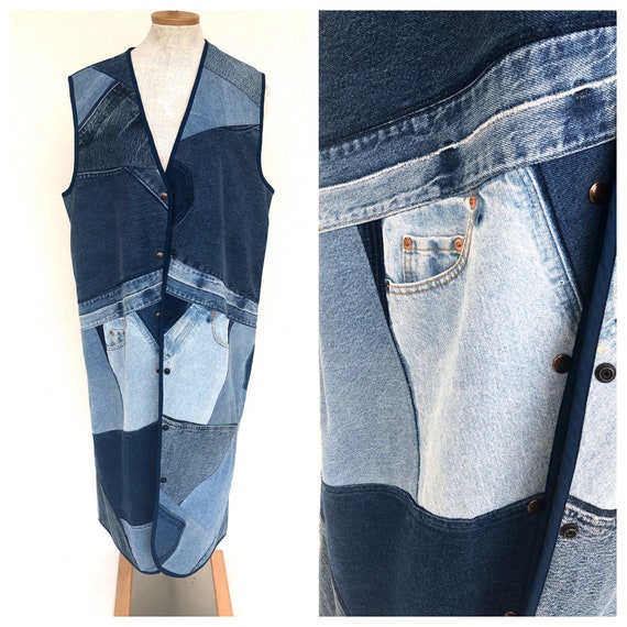 Vintage VTG 1990s 90s Handmade Denim Patchwork Pat