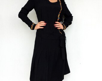 Silk Crepe Flapper Dress 