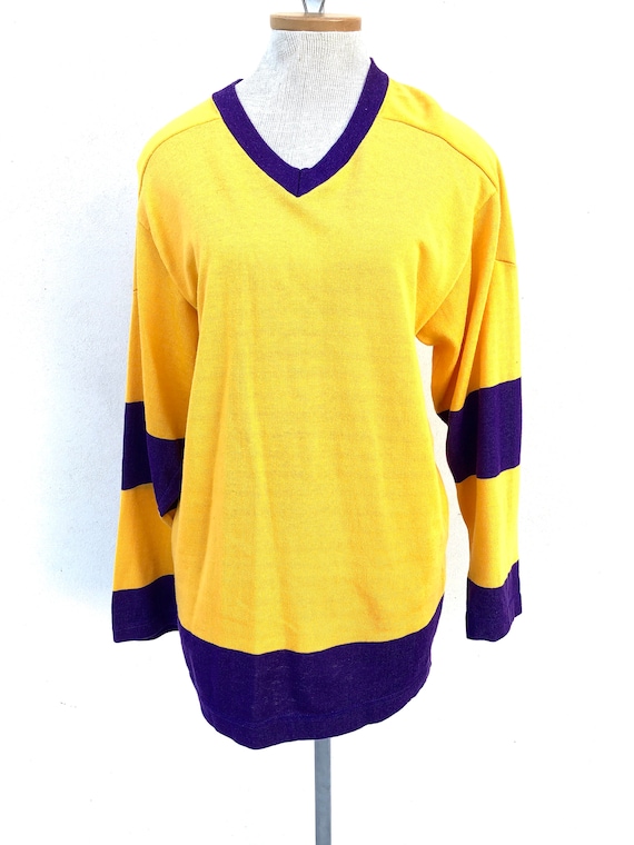 Vintage VTG 1960s Purple and Yellow Knit Sports J… - image 2