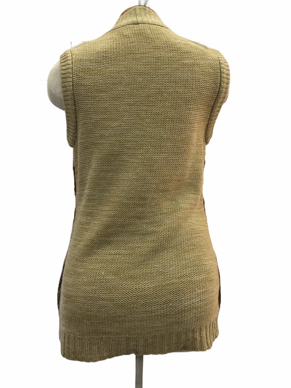 Vintage VTG 1970s 70s Brindl Tan Woven Boho Bohem… - image 5