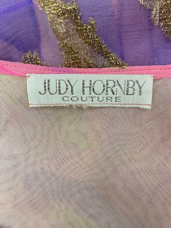 Vtg 70s 80s Glam Judy Hornby Couture Silk Chiffon… - image 7