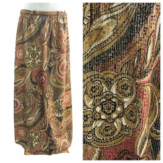 Vintage VTG 1970s 70s Nelly de Grab Metallic Maxi
