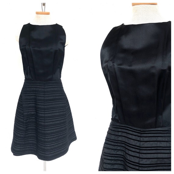 Vintage VTG 1950s 50s Black Structured Sleeveless… - image 1