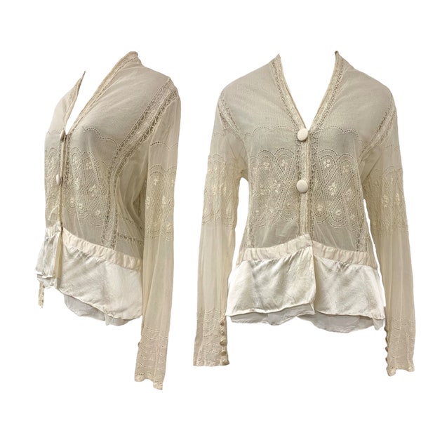 Vintage 1920s Cream Cotton Riding Blouse