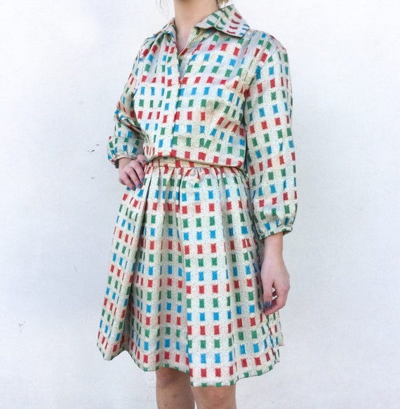 Gorgeous 1950s Gold Long Sleeve Dress