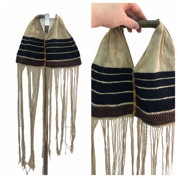 Vintage VTG 1960s 1970s Boho Woven Fringed Fringe