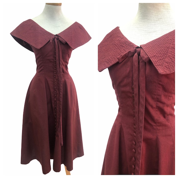 Vintage VTG 1950s 50s Gigi Young Maroon Red Fitted