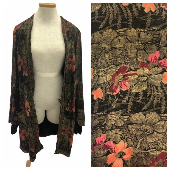 Vintage VTG 1920s 20s Gold Lame Split Sleeve Open