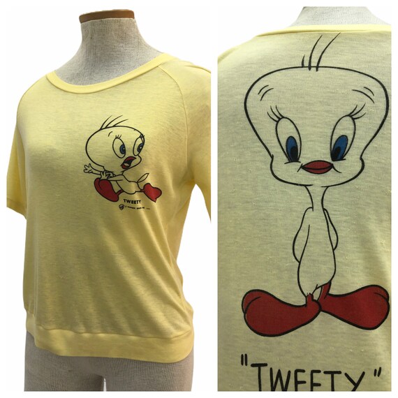Vintage VTG 1970s 1977 Tweety Bird Yellow Graphic