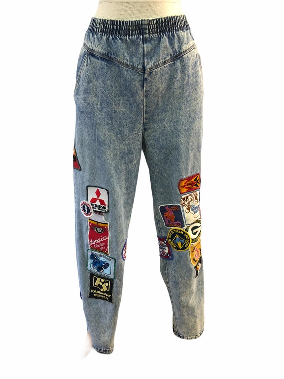Vintage VTG 1980s 80s Acid Wash Patched 