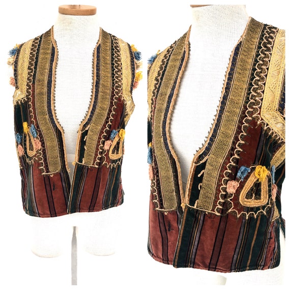 Vintage VTG 1930s 30s Velvet Embroidered Ethnic Me