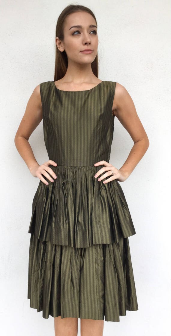 gold peplum dress