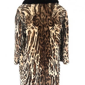 Vintage VTG 1960s 1970s Leopard Mouton Printed Fur Coat Jacket image 3