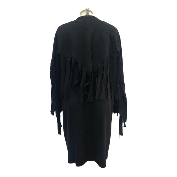 Vintage VTG 1980s 80s Black Yeohlee Fringed Fring… - image 2