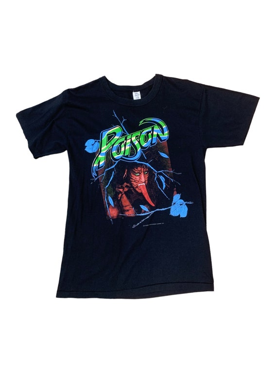 Vtg Vintage 1980s 80s Poison Band Tee Rocker Tee … - image 2