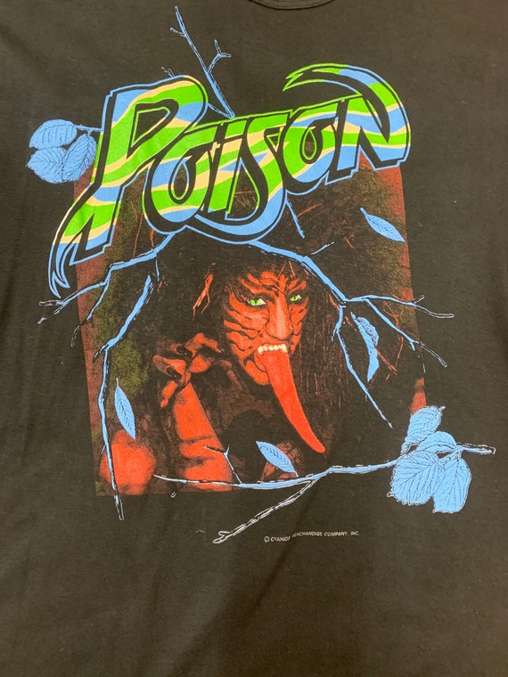 Vtg Vintage 1980s 80s Poison Band Tee Rocker Tee … - image 5