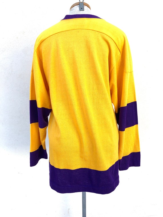 Vintage VTG 1960s Purple and Yellow Knit Sports J… - image 3